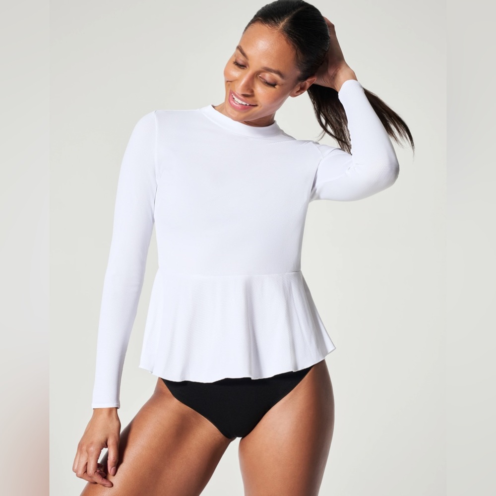 SPANX Pique Long Sleeve Swim Shirt
Crisp White ~ NWT